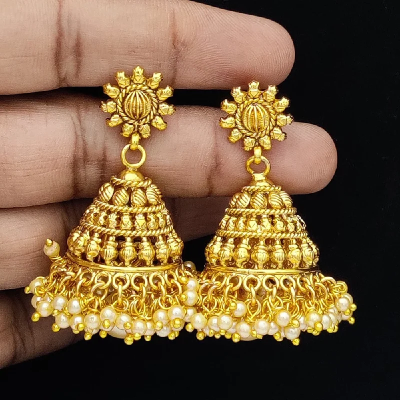 Sweet Earrings for Kids-Sweet Earrings for Kids-Jewel Addiction Gold Plated Jhumki Earrings