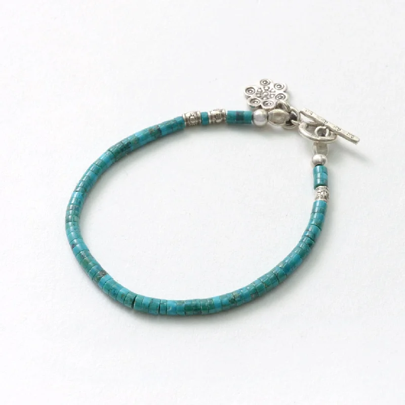 Handmade Bangle Bracelet-PHADUA / Turquoise Bead Bracelet