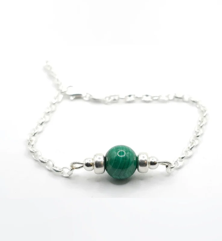 Elegant Pearl Bracelet-MALACHITE MINIMALIST BRACELET