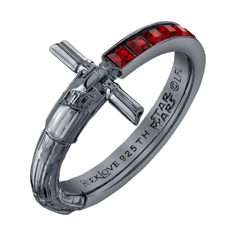 Stylish Gold Ring-Star Wars X RockLove Kylo Ren Crystal Lightsaber Ring