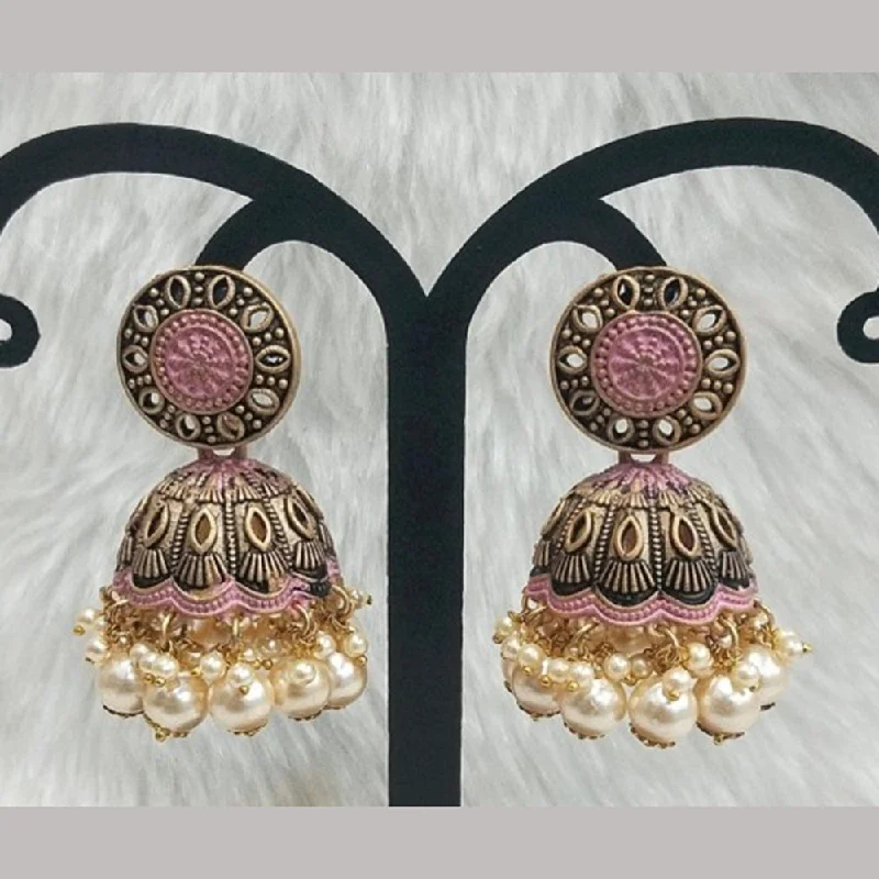 Colorful Earrings for Summer-Colorful Earrings for Summer-Infinity Jewels Gold Plated Jhumki Earrings