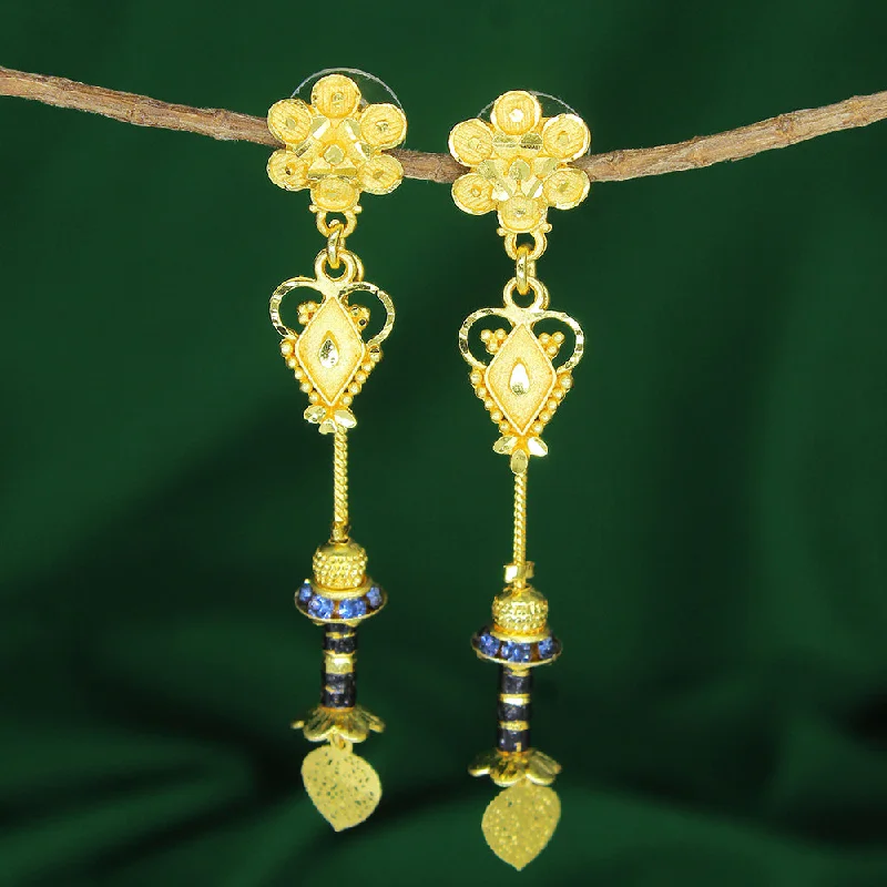 Beaded Dangle Earrings-Beaded Dangle Earrings-Mahavir Dye Gold Plated Dangler Earrings