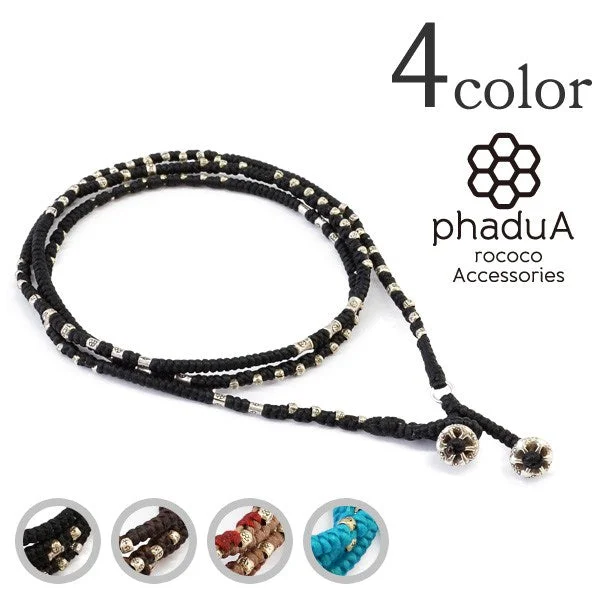 Classic Silver Bracelet-PHADUA / Wax Cord Silver Wrap Bracelet/Anklet