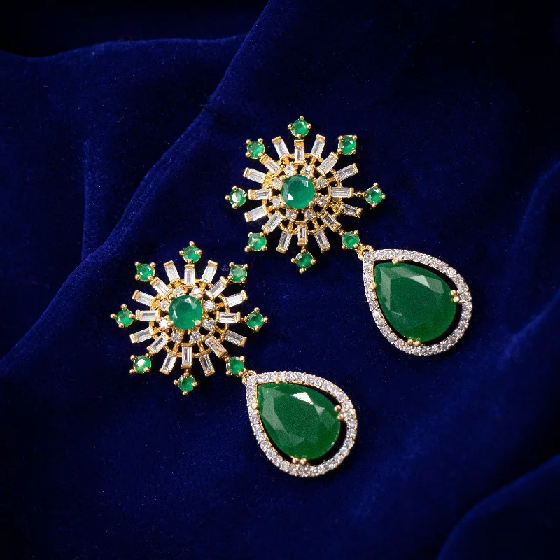 Unique Stud Earrings-Unique Stud Earrings-Nipura Emerald Vega Danglers