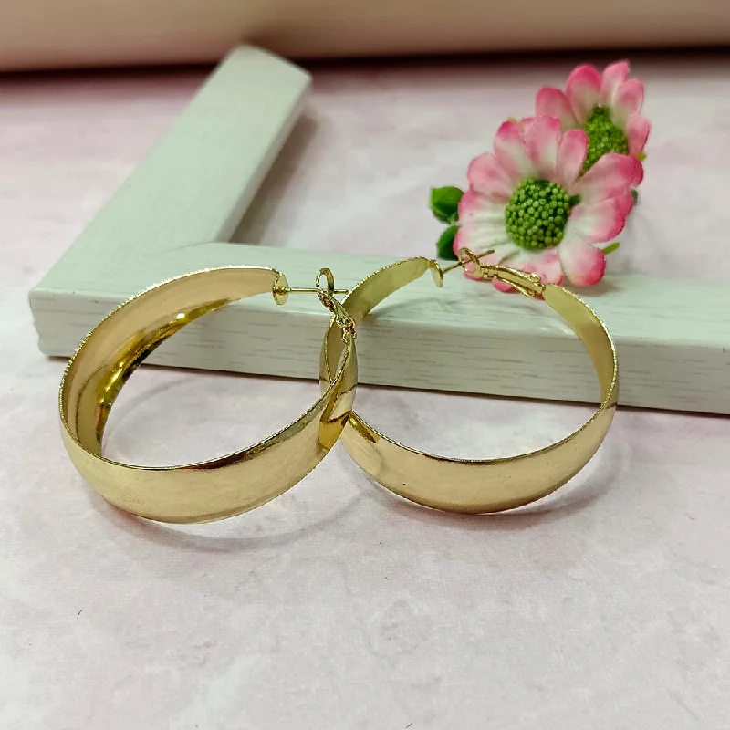 Statement Earrings for Bridesmaids-Statement Earrings for Bridesmaids-Infinity Jewels Gold Plated Hypoallergenic Nickel Free Hoop Earrings