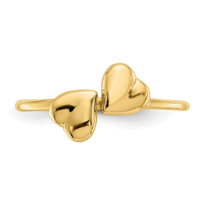 Custom Name Ring-14KT Yellow Gold Heart Ring; Size 7