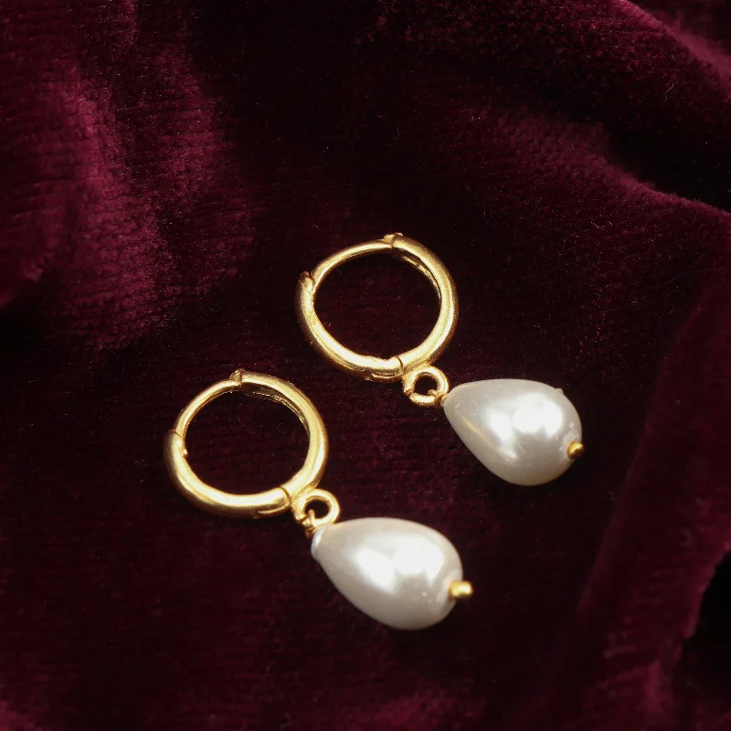 Antique Style Earrings-Antique Style Earrings-Nipura Golden Pearl Baali Earrings