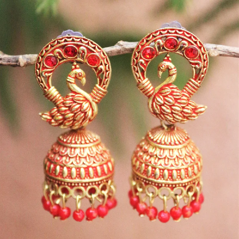 Simple Gold Earrings-Simple Gold Earrings-H K Fashion Gold Plated Jhumki Earrings