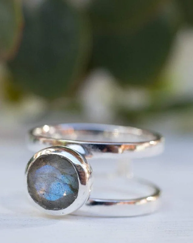 Customizable Wedding Ring-Rainbow Labradorite ~Sterling Silver 925 ~ MR183