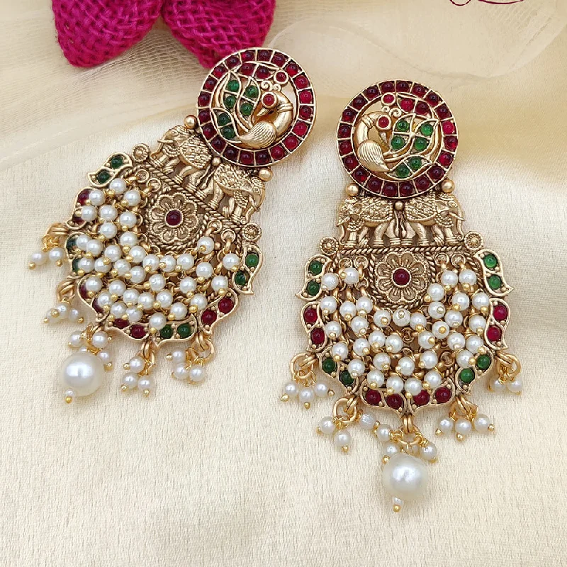 Party Earrings-Party Earrings-Jewel Addiction Copper Rajwadi Finish Dangler Earrings