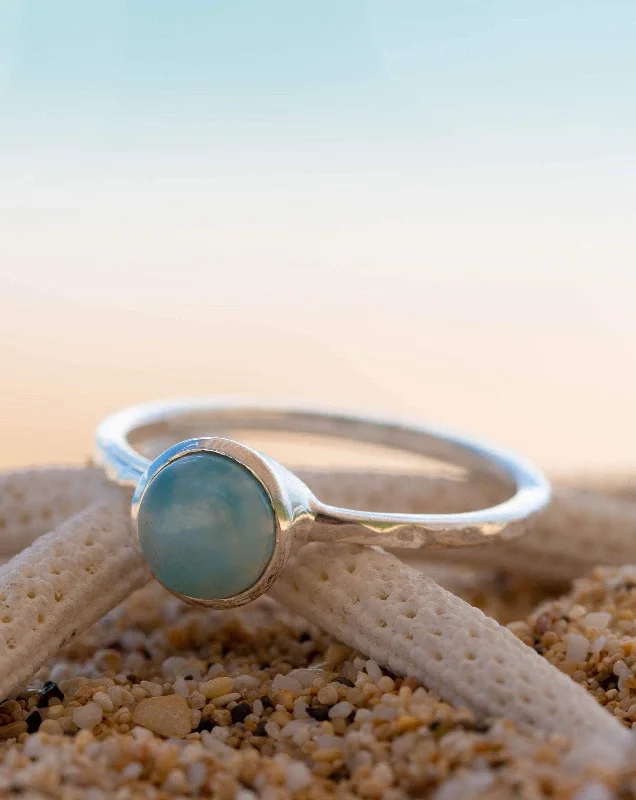 Sterling Silver Engagement Ring-Larimar Ring ~  Sterling Silver 925 ~ MR236