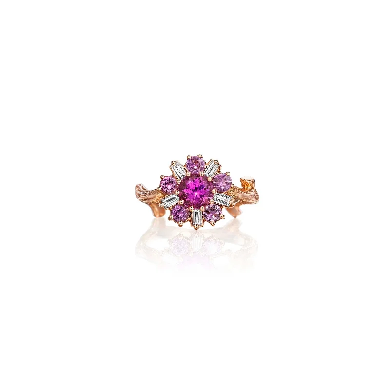 Sterling Silver Ring for Women-Wonderland Ballerina Pink Sapphire Ring