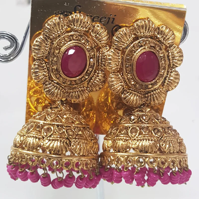 Funky Earrings-Funky Earrings-Shreeji Gold Plated Jhumki Earrings