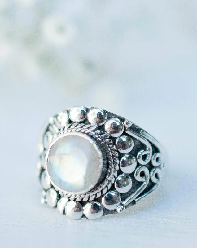 Custom Birthstone Ring for Mom-Moonstone Ring ~ Sterling Silver 925 ~MR104A