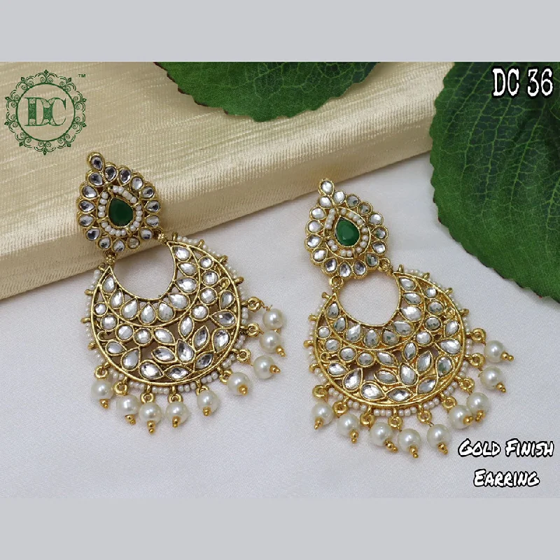 Handmade Hoop Earrings-Handmade Hoop Earrings-Diksha Collection Gold Plated Dangler Earrings