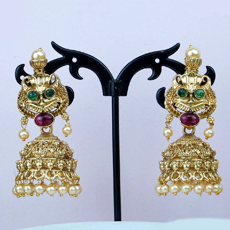 Elegant Drop Earrings-Elegant Drop Earrings-Diksha Collection Gold Plated Jhumki Earrings