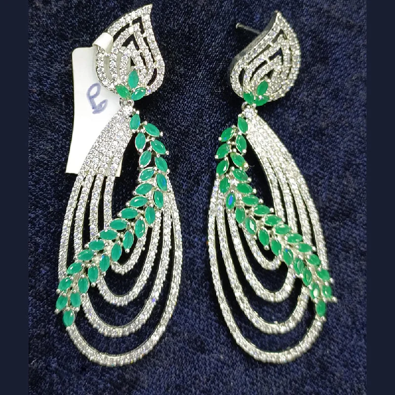 Oversized Earrings-Oversized Earrings-Jain Jewellers Silver Plated AD Dangler Earrings