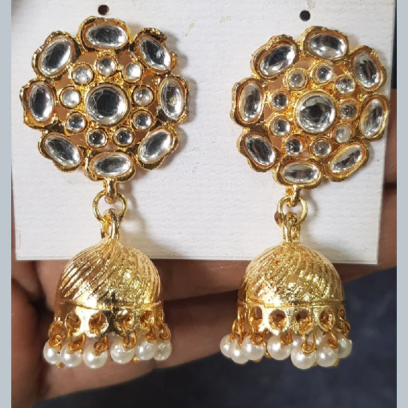 Luxurious Drop Earrings-Luxurious Drop Earrings-Shreeji Gold Plated Crystal Stone Jhumki Earrings