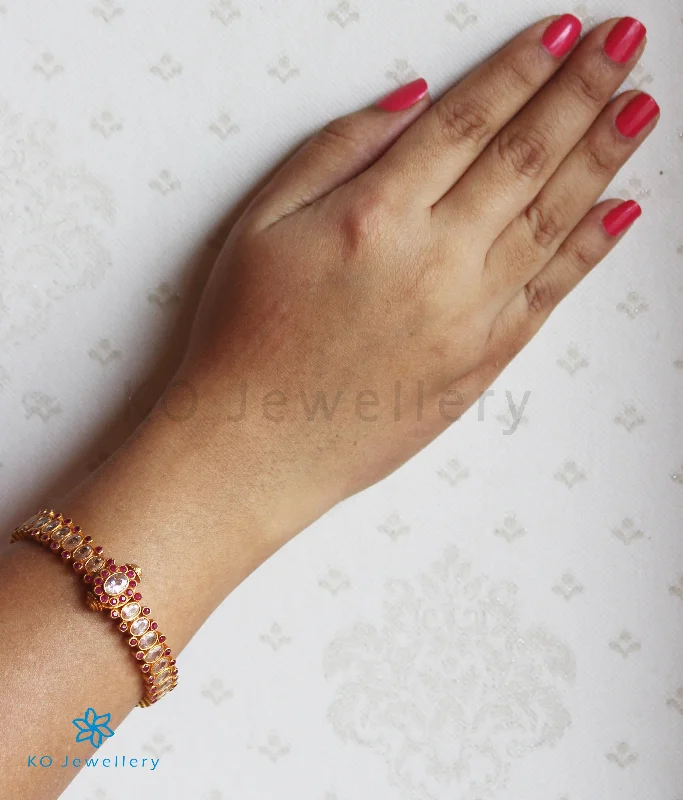 Simple Chain Bracelet-The Shreeda Silver Bracelet (Red/White/Size 2.2/2.4/2.6/2.8)