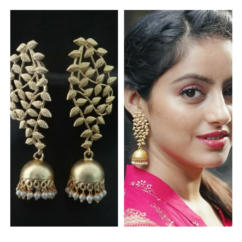 Elegant Vintage Earrings-Elegant Vintage Earrings-Marudhar Creations Gold Plated Jhumki Earrings