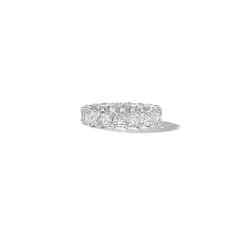 Gold Cocktail Ring-Asscher Cut Diamond Eternity Band