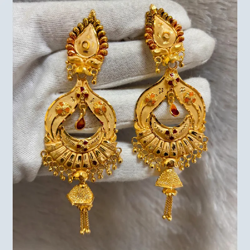 Bohemian Earrings-Bohemian Earrings-Pari Art Jewellery Forming Gold Dangler Earrings