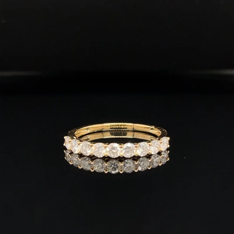 Bohemian Gemstone Ring-Diamond 0.69ctw Single Row Anniversary Ring Wedding Band in 18k Yellow Gold - #366 - RGDIA670088