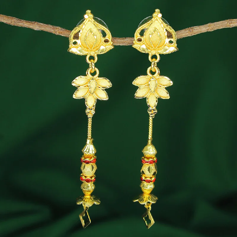 Colorful Hoop Earrings-Colorful Hoop Earrings-Mahavir Dye Gold Plated Dangler Earrings