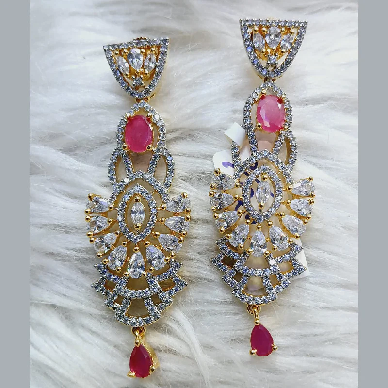 Bridesmaid Earrings-Bridesmaid Earrings-Jain Jewellers Gold Plated AD Dangler Earrings