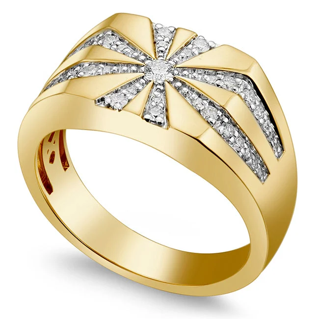 Modern Diamond Ring-3/8 CTW Diamond Ring in 10KT Yellow Gold