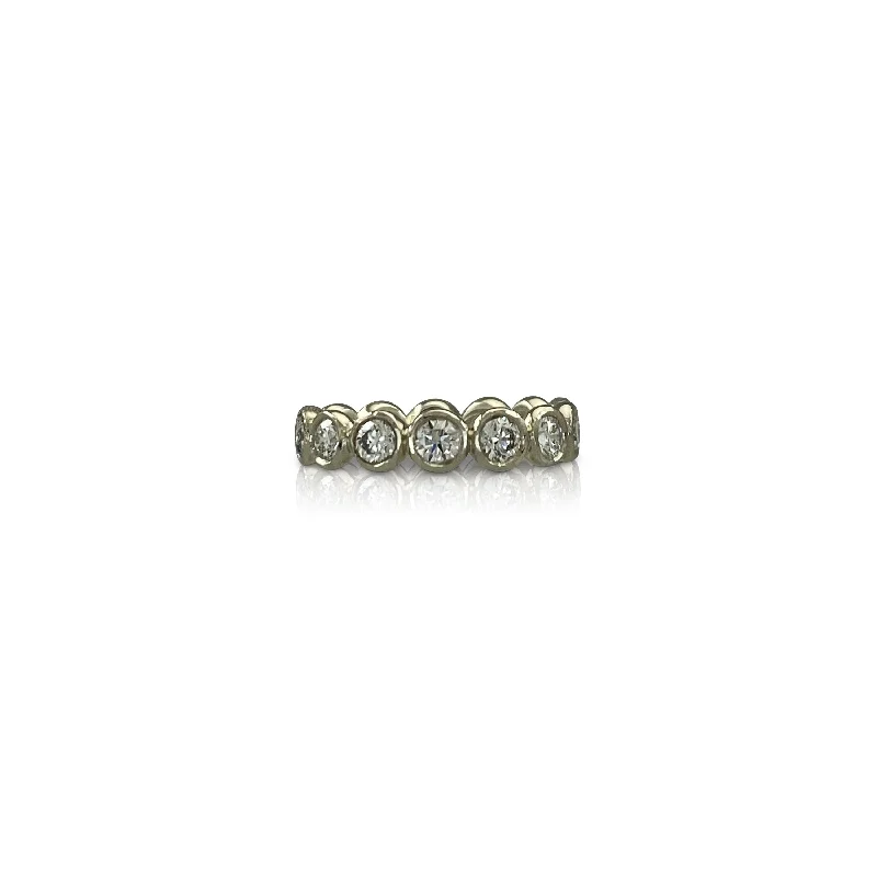 Gold Ring with Diamonds-White Gold Large Droplet Eternity Ring