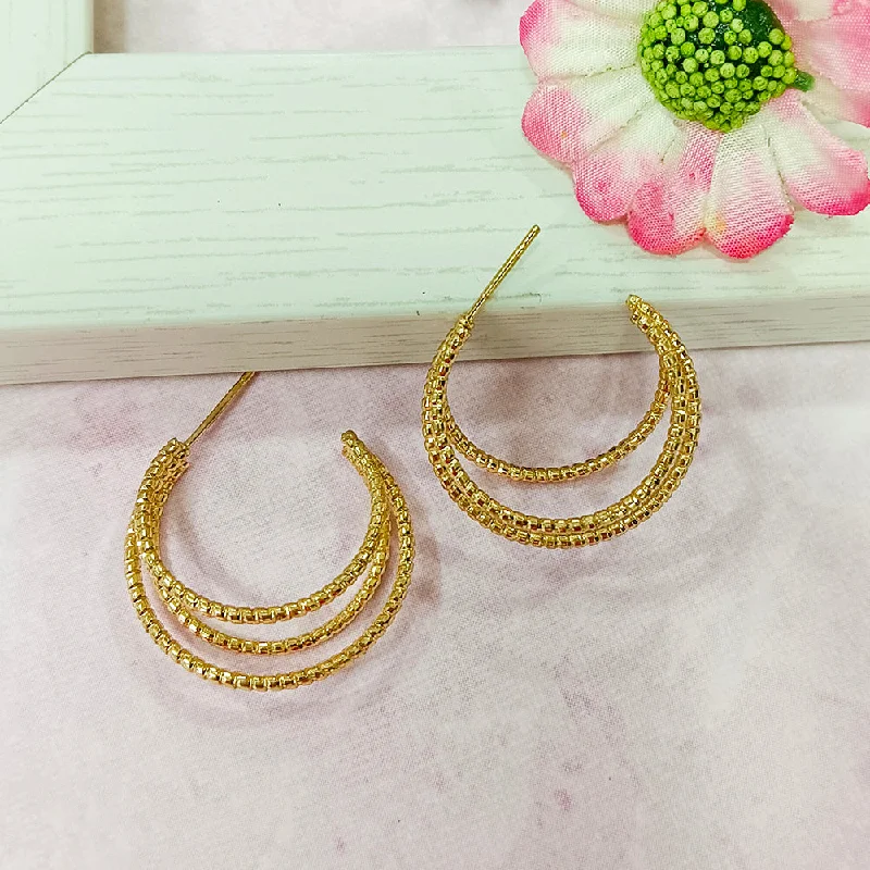 Classic Gold Earrings-Classic Gold Earrings-Infinity Jewels Gold Plated Hypoallergenic Nickel Free Hoop Earrings