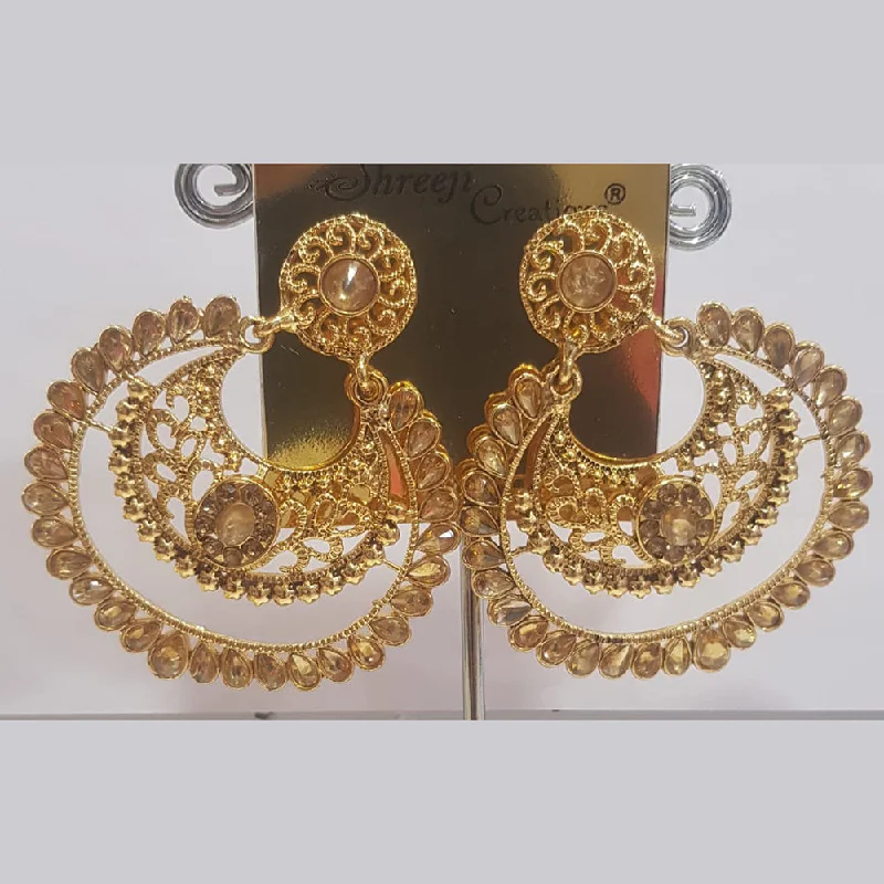 Multi-Layered Earrings-Multi-Layered Earrings-Shreeji Gold Plated Austrian Stone Dangler Earrings