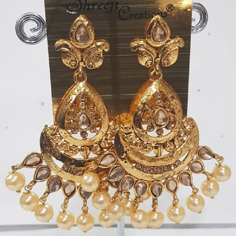 Heart Shaped Earrings-Heart Shaped Earrings-Shreeji Gold Plated Dangler Earrings