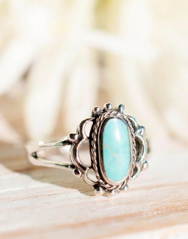 Bold Silver Band Ring-Babi Turquoise Ring ~Sterling Silver 925~SMR014