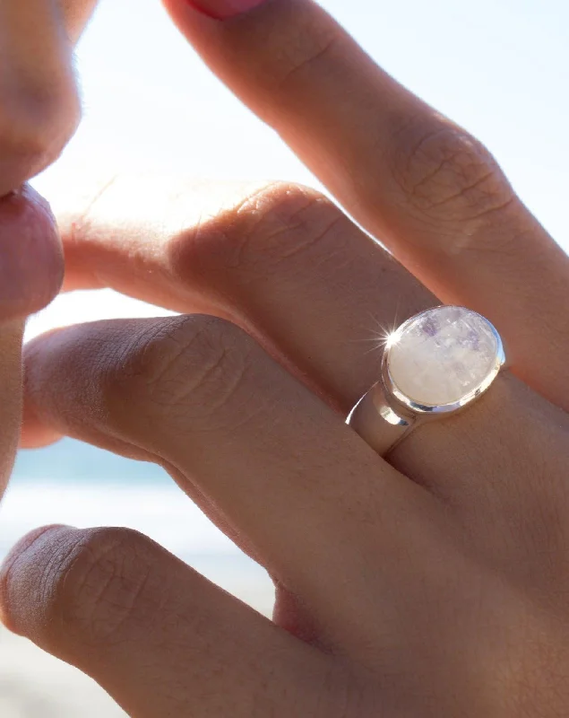 Custom Birthstone Ring for Mom-Moonstone Ring ~ Sterling Silver 925 ~MR156