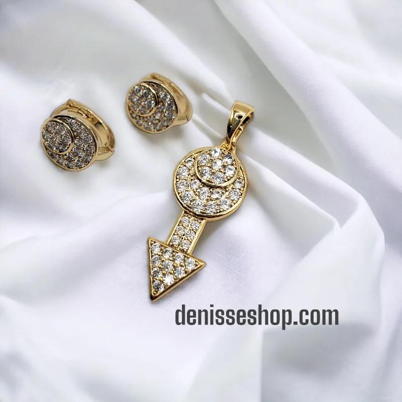 Vintage Drop Earrings-Vintage Drop Earrings-Fashion Pendant and Earrings Set P142