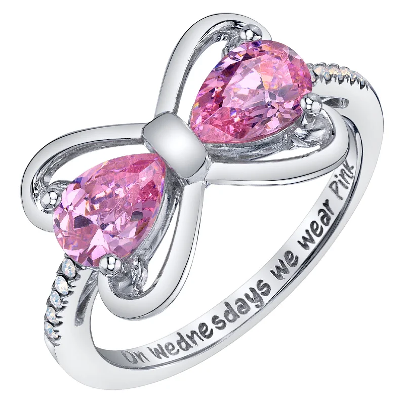 Classic Wedding Band-Mean Girls X RockLove Crystal Bow Ring