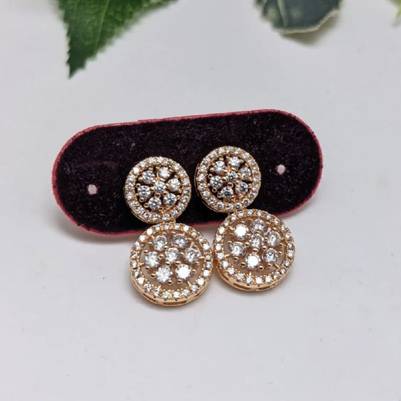 Oversized Earrings-Oversized Earrings-Aamrapali  Gold  Plated  American  Diamond  Dangler  Earrings