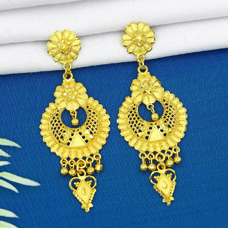 Elegant Hoop Earrings-Elegant Hoop Earrings-Mahavir Dye Gold Dangler Earrings