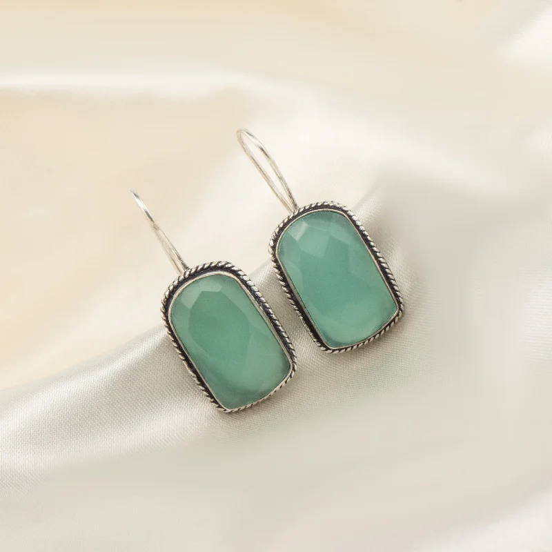 Custom Made Earrings-Custom Made Earrings-Nipura Teal Crystal Drop Earrings