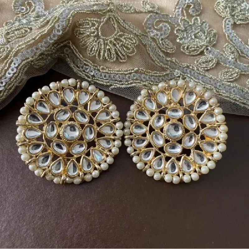 Creative Hoop Earrings-Creative Hoop Earrings-Akruti Collection Gold Plated Kundan Dangler Earrings