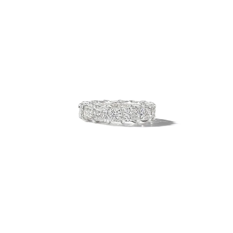 Vintage Wedding Band for Women-Radiant Cut Diamond Eternity Ring