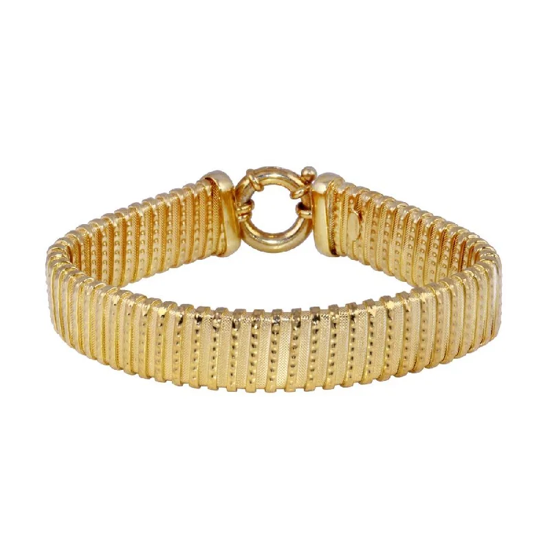 Silver Stackable Bracelets-Clearance-925 Gold Plated Mesh Italian Bracelet - JPB00017GP