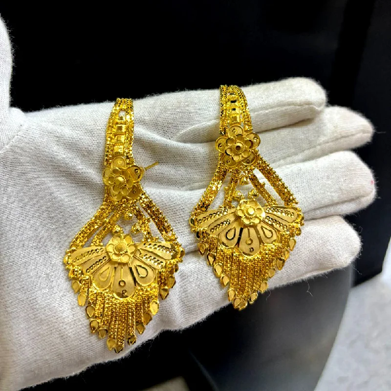 Large Statement Earrings-Large Statement Earrings-Pari Art Jewellery Gold Forming Dangler Earrings