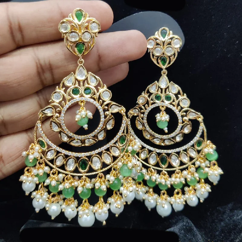 Elegant Gold Earrings-Elegant Gold Earrings-Jewel Addiction Gold Plated Kundan Dangler Earrings