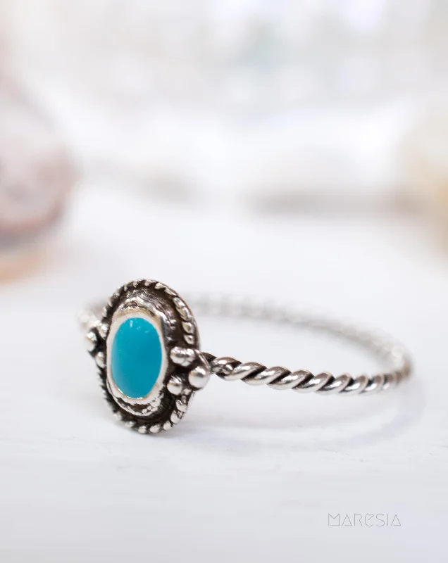 Personalized Birthstone Ring-Turquoise Ring ~Sterling Silver 925~SMR024