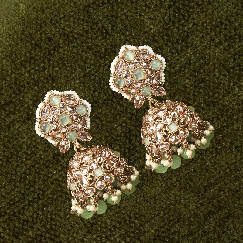 Unique Pearl Earrings-Unique Pearl Earrings-Nipura Minty Ranya Jhumka Earrings