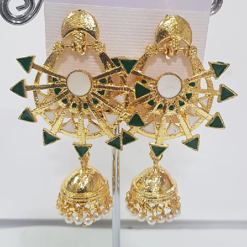 Layered Pearl Earrings-Layered Pearl Earrings-Shreeji Gold Plated Jhumki Earrings