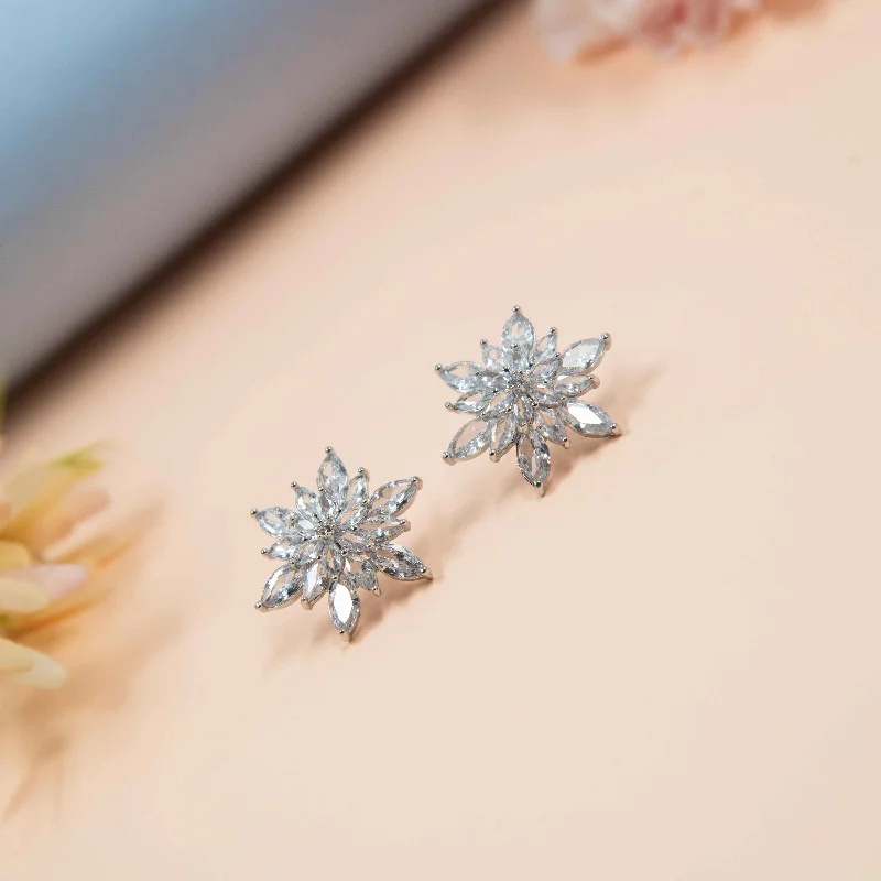 Chunky Earrings-Chunky Earrings-Nipura Snow Bloom Stud Earrings